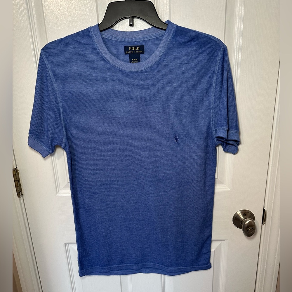 Polo Ralph Lauren Classic Blue Mens Crewneck T-Shirt Medium Preppy Old Money